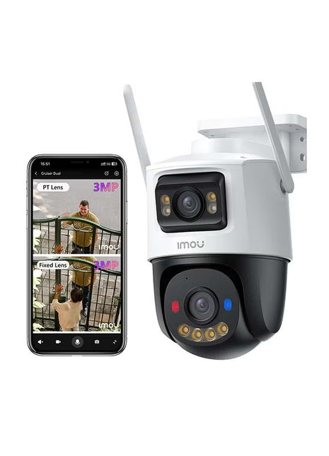 Outdoor Security Camera, Pan & Tilt Wi-Fi CCTV, Color Night Vision, Two-Way Audio, IP66 Weatherproof
