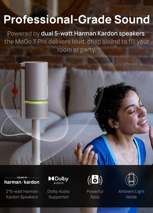 Mogo 3 Pro Mini 1080P Projector with Stand, Google TV & Netflix