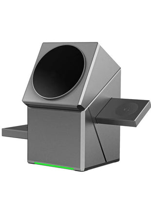 New Generation 3-in-1 Magnetic Pop-up Design Wireless Charger | High-tech Auto Rotation Charging Station | 15W Fast Charging Compatible with iPhone, Watch, and Earbuds