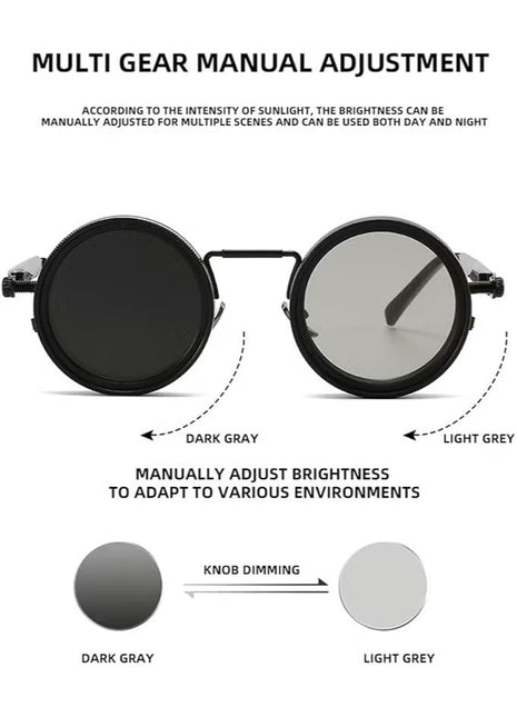 Adjustable Sunglasses for Men & Women, 1-9 Rotatable Light Control, Polarized, UV400 Protection, for Driving, Fishing, Travel, Outdoor Activities