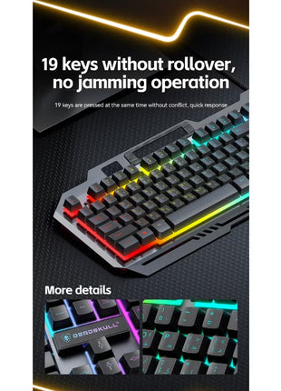 Gaming Keyboard Mouse Headset and Mousepad Combo, RGB LED Backlit Gaming Keyboard Bundle, USB Wired Keyboards Combo for PC Gamer, Xbox, PS5 Users