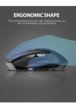 A1 Wireless Mouse – Rechargeable, Silent Click, Ergonomic Design, 2.4G/ Bluetooth Dual Mode, Adjustable DPI, Portable for Laptop, PC, Mac, Office & Gaming