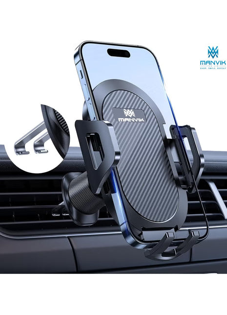 Car Phone Holder [Double Steel Hook] for Air Vent, Compatible with iPhone 15/14/13/12 Samsung Xiaomi and Other Smartphones Series