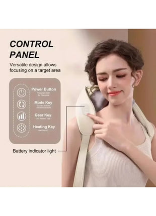 Cordless Shiatsu Neck Massager with Heat for Deep Tissue Relief