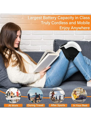 Knee Massager with 9-Level Heat & Vibration – Cordless Electric Therapy, LED Display, Pain Relief for Arthritis, Injury & Joint Care