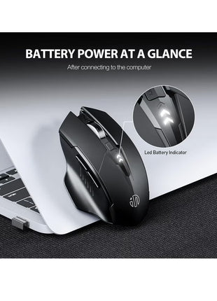 A1 Wireless Mouse – Rechargeable, Silent Click, Ergonomic Design, 2.4G/ Bluetooth Dual Mode, Adjustable DPI, Portable for Laptop, PC, Mac, Office & Gaming
