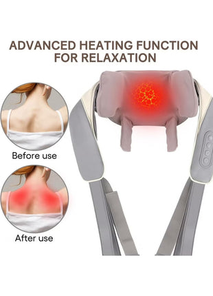 Cordless Shiatsu Neck Massager with Heat for Deep Tissue Relief