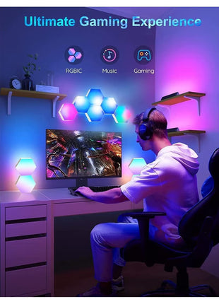 COOLBABY Hexagon RGB Smart Lights with App & Remote