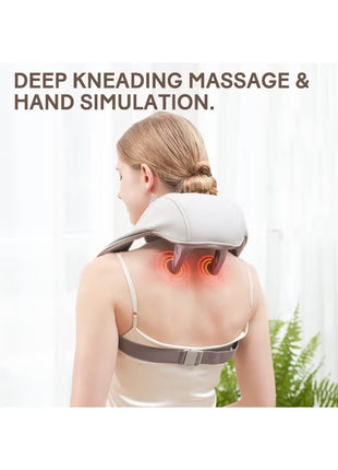 Cordless Shiatsu Neck Massager with Heat for Deep Tissue Relief