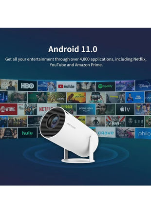 Portable Projector Pocket 5G WIFI Android11.0 Support 130 Inches Home Theater Full HD