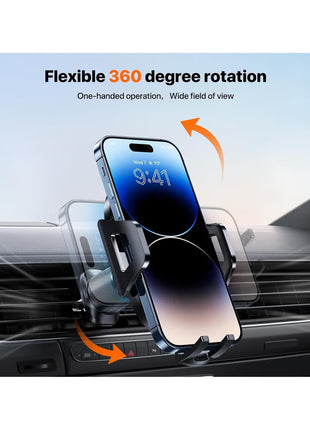 Car Phone Holder [Double Steel Hook] for Air Vent, Compatible with iPhone 15/14/13/12 Samsung Xiaomi and Other Smartphones Series