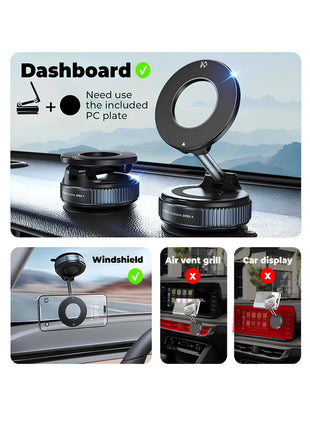 360° Magnetic Phone Holder for Car | Strong Suction Car Mount | MagSafe Compatible | All Smartphones