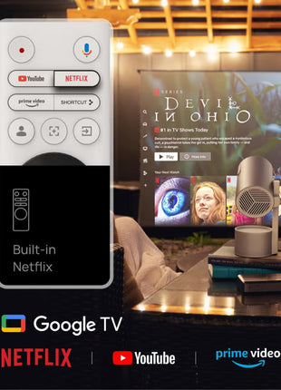 Mogo 3 Pro Mini 1080P Projector with Stand, Google TV & Netflix