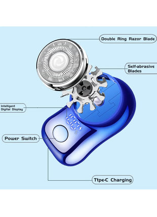 Compact rechargeable mini electric shaver designed for efficient, comfortable shaving