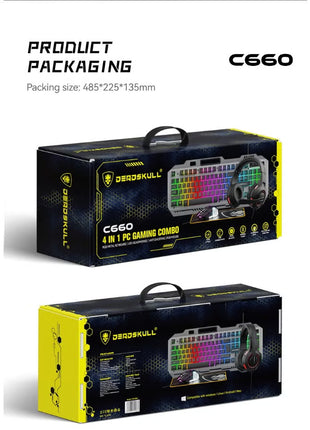 Gaming Keyboard Mouse Headset and Mousepad Combo, RGB LED Backlit Gaming Keyboard Bundle, USB Wired Keyboards Combo for PC Gamer, Xbox, PS5 Users