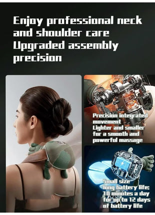 Neck and Shoulder Massager with Heat Portable Deep Tissue Massage for Pain and Stress Relief, Adjustable for Home, Car & Office