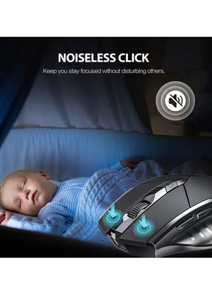 A1 Wireless Mouse – Rechargeable, Silent Click, Ergonomic Design, 2.4G/ Bluetooth Dual Mode, Adjustable DPI, Portable for Laptop, PC, Mac, Office & Gaming