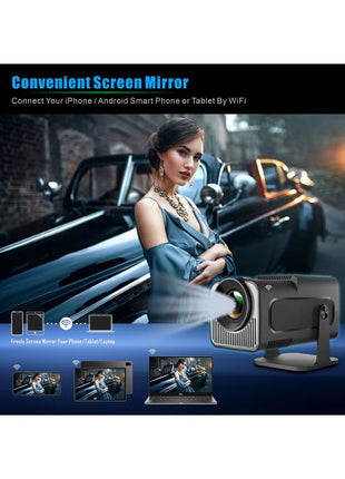 Portable HD Projector - Support 4K - Smart Projector with 5G Dual-band Wifi and Bluetooth