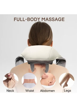 Cordless Shiatsu Neck Massager with Heat for Deep Tissue Relief