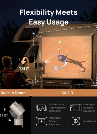 Mogo 3 Pro Mini 1080P Projector with Stand, Google TV & Netflix