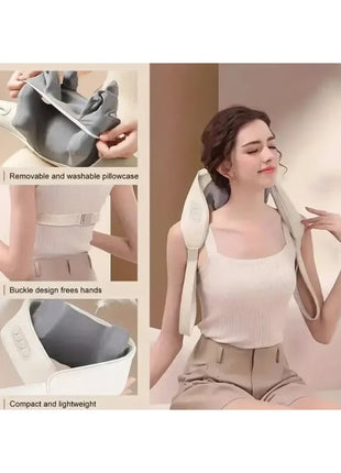 Cordless Shiatsu Neck Massager with Heat for Deep Tissue Relief