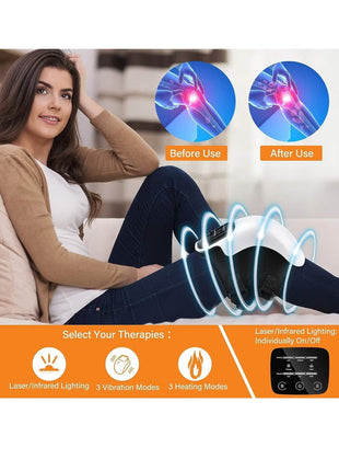 Knee Massager with 9-Level Heat & Vibration – Cordless Electric Therapy, LED Display, Pain Relief for Arthritis, Injury & Joint Care
