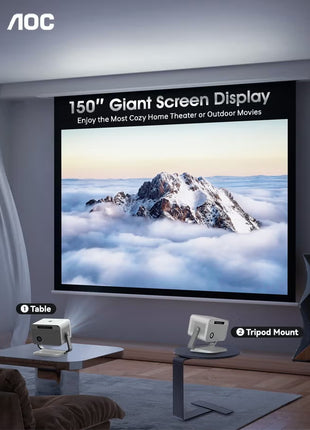 Mini Projector, Portable Projector 4K Support, 12000 Luemn/Electric Focus/Projector with Wifi and Bluetooth